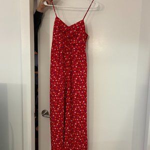 Madewell Floral Red Jumpsuit